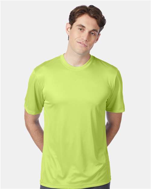 Hanes 4820 Safety Green — on model front