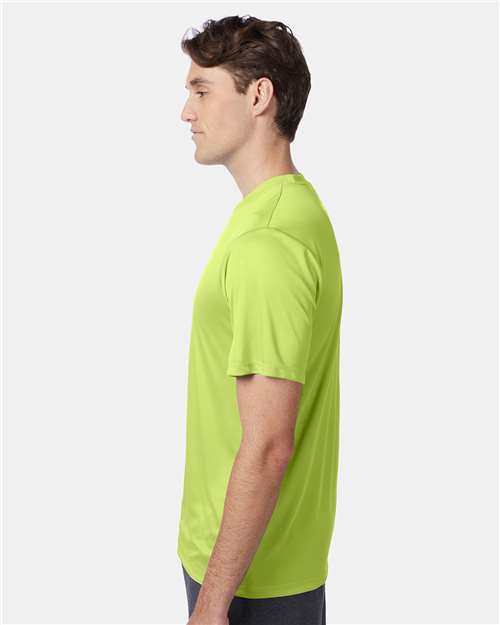 Hanes 4820 Safety Green — on model side