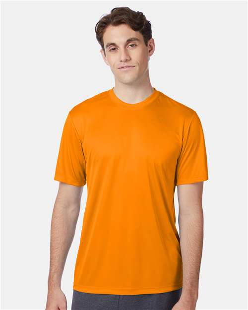 Hanes 4820 Safety Orange — on model front