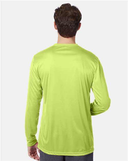 Hanes 482L Safety Green — on model back