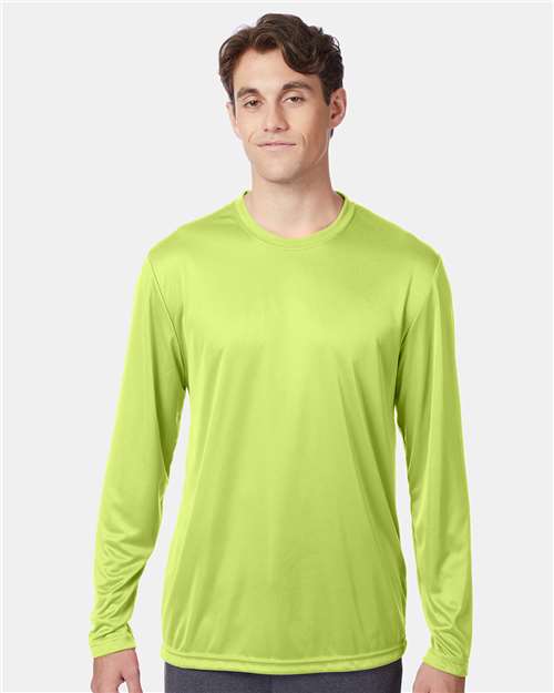 Hanes 482L Safety Green — on model front
