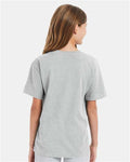 Hanes 498Y Ash — on model back