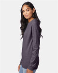 Hanes 5586 Charcoal Heather — on model side