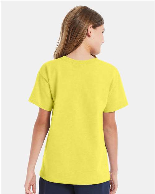 Hanes 5480 Yellow — on model back