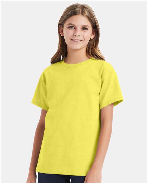 Hanes 5480 Yellow — on model front