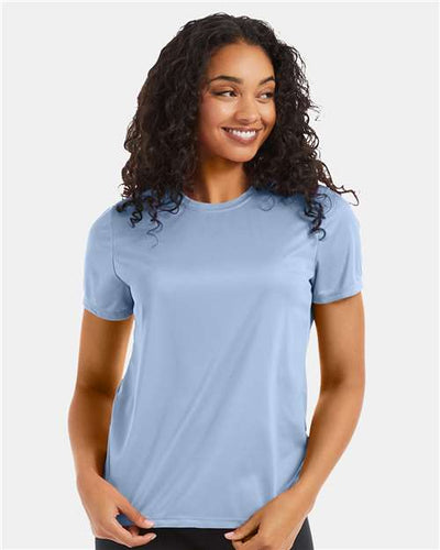 Hanes 4830 Light Blue — on model front