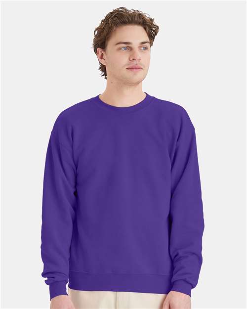 Hanes P160 Purple — on model front