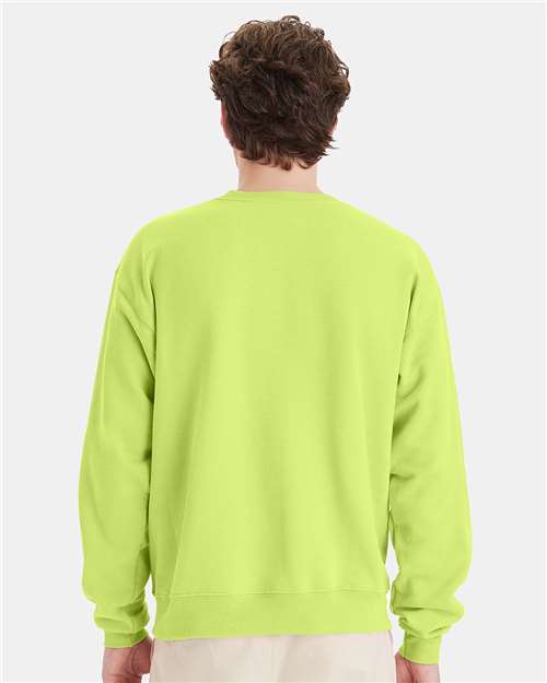Hanes P160 Safety Green — on model back