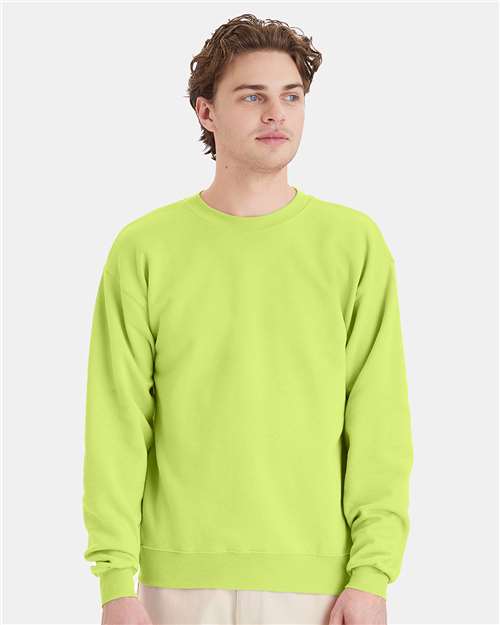 Hanes P160 Safety Green — on model front