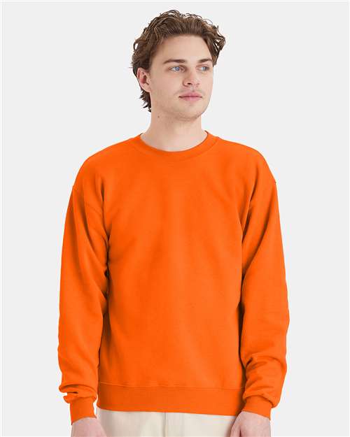 Hanes P160 Safety Orange — on model front