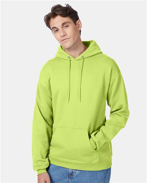 Hanes P170 Safety Green — on model front