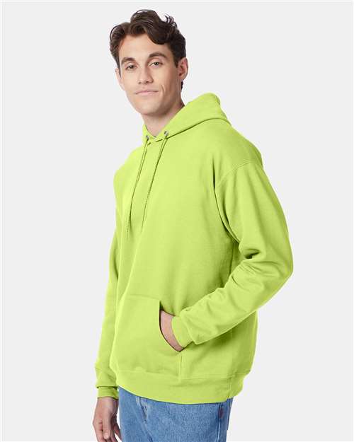 Hanes P170 Safety Green — on model side