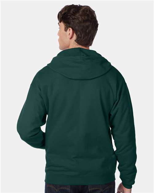 Hanes P180 Deep Forest — on model back