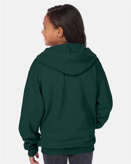 Hanes P480 Deep Forest — on model back