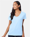 Hanes S04V Light Blue — on model front