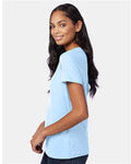 Hanes S04V Light Blue — on model side