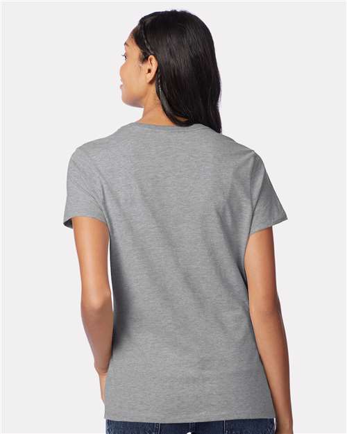 Hanes S04V Light Steel — on model back