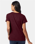 Hanes S04V Maroon — on model back