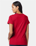 Hanes S04V Deep Red — on model back