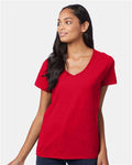 Hanes S04V Deep Red — on model front