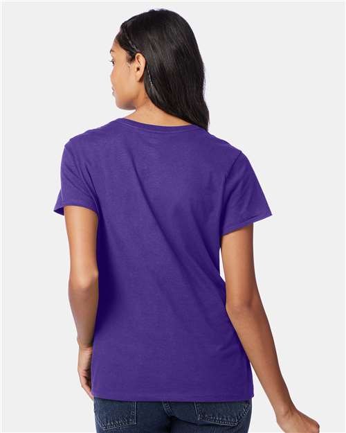 Hanes S04V Purple — on model back