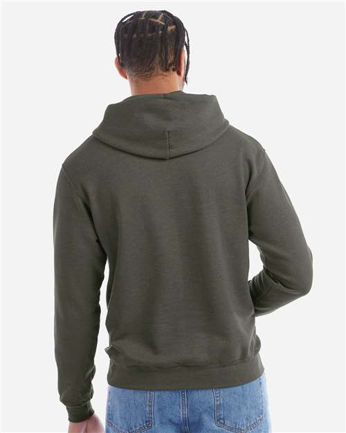 Champion S700 Dark Green Heather — on model back