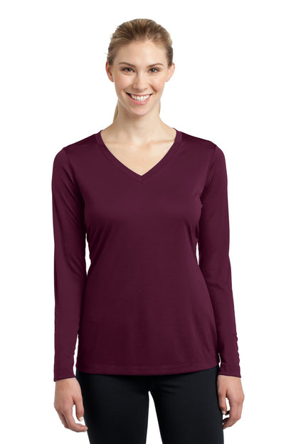 Women's Long Sleeve PosiCharge Competitor V-Neck Tee - Maroon