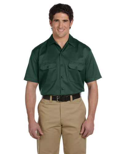 Unisex Short-Sleeve Work Shirt - Hunter Green