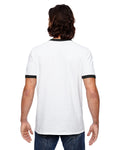 Unisex Lightweight Ringer T-Shirt - White Black