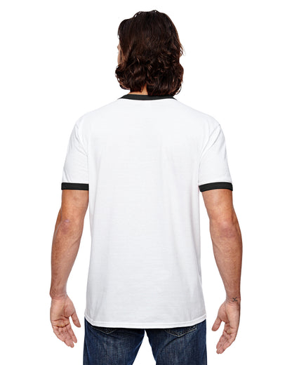Unisex Lightweight Ringer T-Shirt - White Black