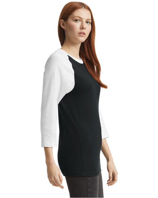 Unisex CVC Raglan T-Shirt - Black/White