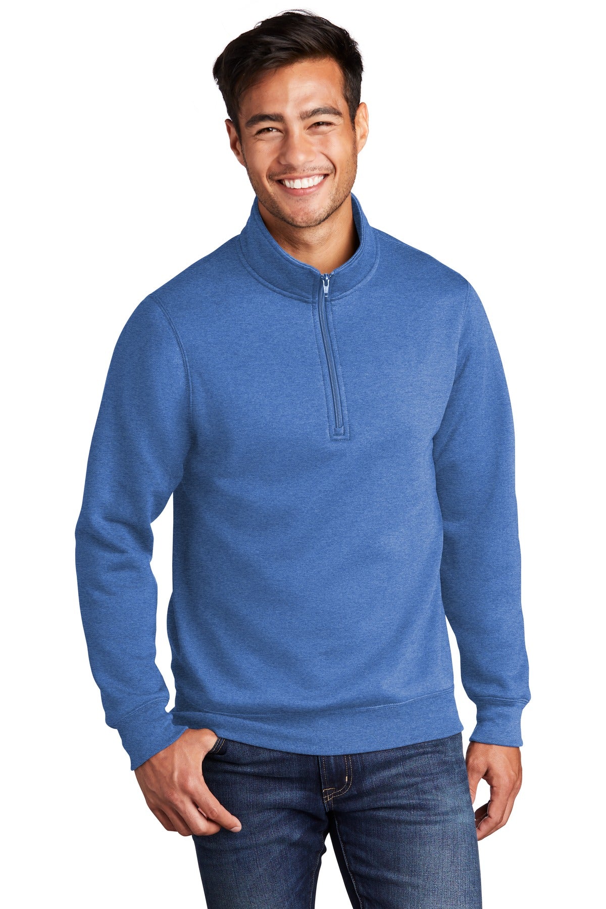 Unisex Core Fleece 1/4-Zip Pullover Sweatshirt - Heather Royal