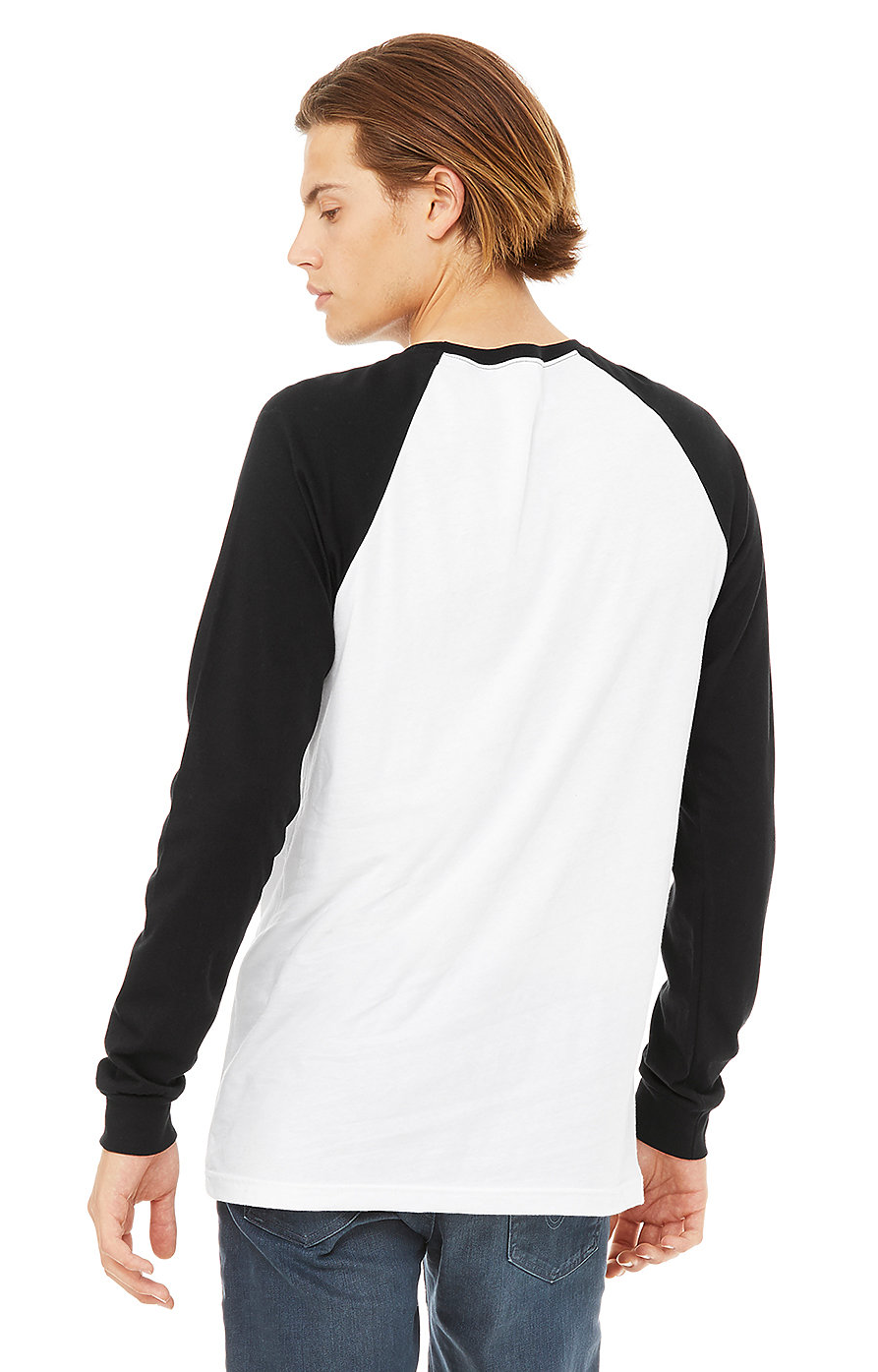 Men's Jersey Long-Sleeve Baseball T-Shirt - White / Black