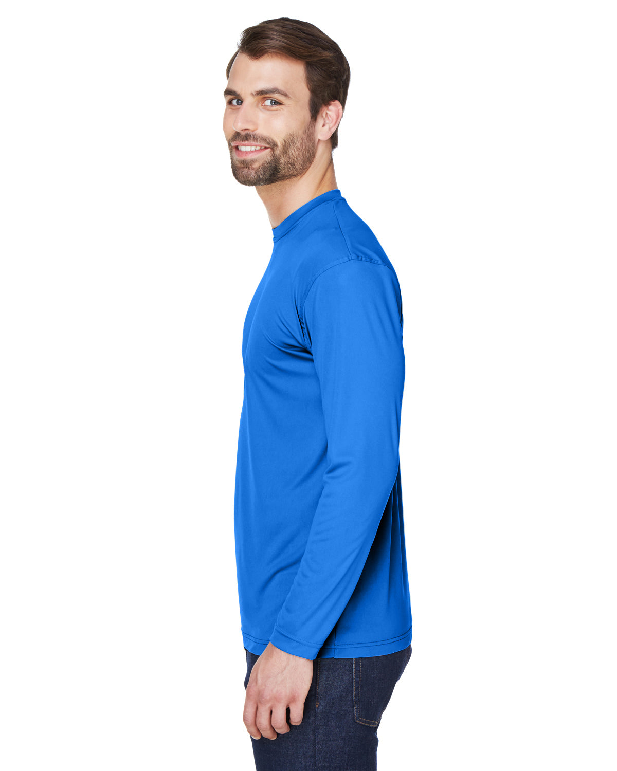 Unisex Cool & Dry Sport Long-Sleeve Performance Interlock T-Shirt - Royal