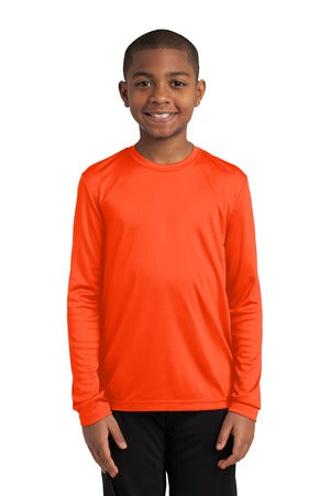 Youth Long Sleeve PosiCharge Competitor Tee - Neon Orange
