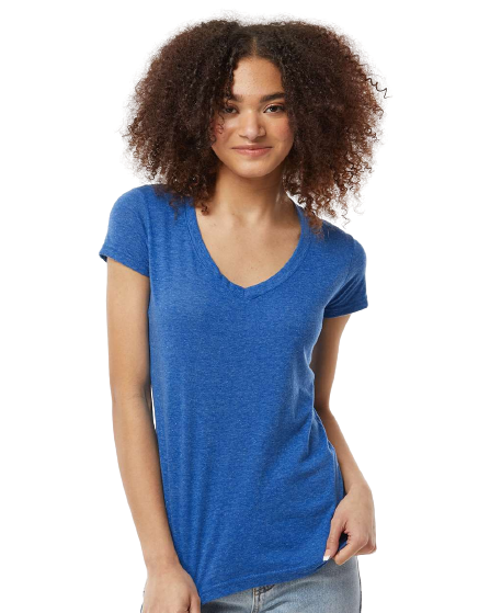 Women's Poly-Rich V-Neck - Heather Royal
