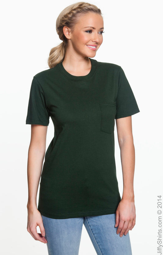 Unisex Midweight Pocket T-Shirt - Forest Green