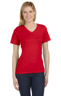 Missy Made in the USA Jersey Short-Sleeve V-Neck T-Shirt - Red