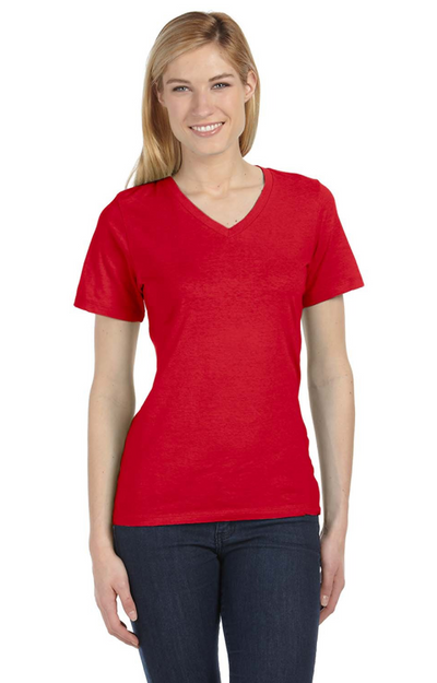 Missy Made in the USA Jersey Short-Sleeve V-Neck T-Shirt - Red