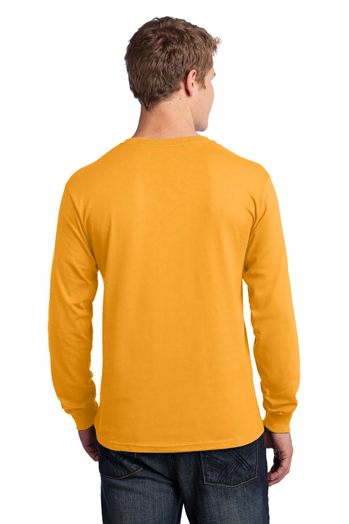 Unisex Long Sleeve Core Cotton Tee - Gold