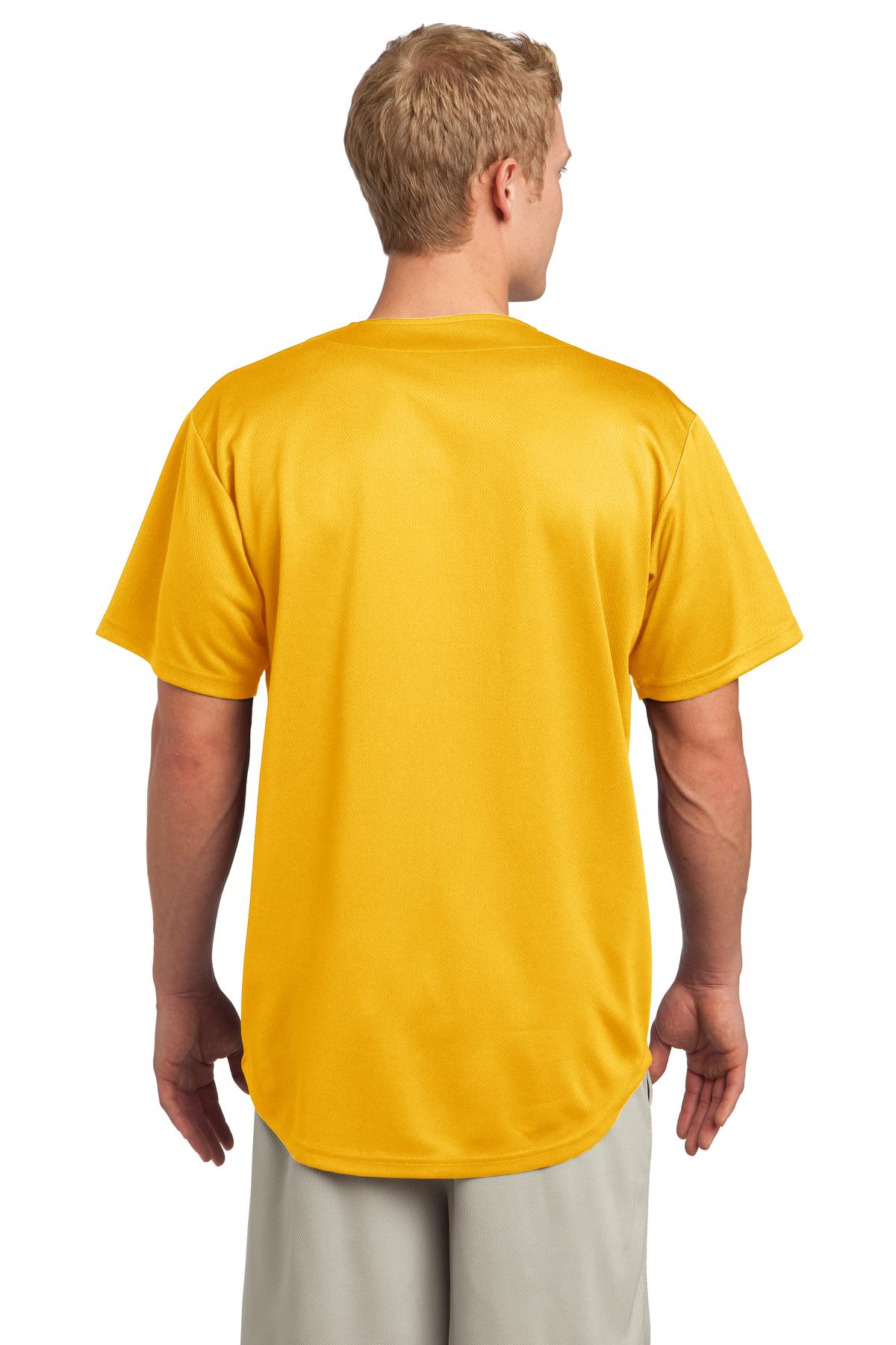 Unisex PosiCharge Tough Mesh Full-Button Jersey - Gold
