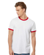 Tultex 0246TC - Unisex Fine Jersey Ringer Tee - White/ Red