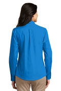 Women's Long Sleeve Carefree Poplin Shirt - Coastal Blue