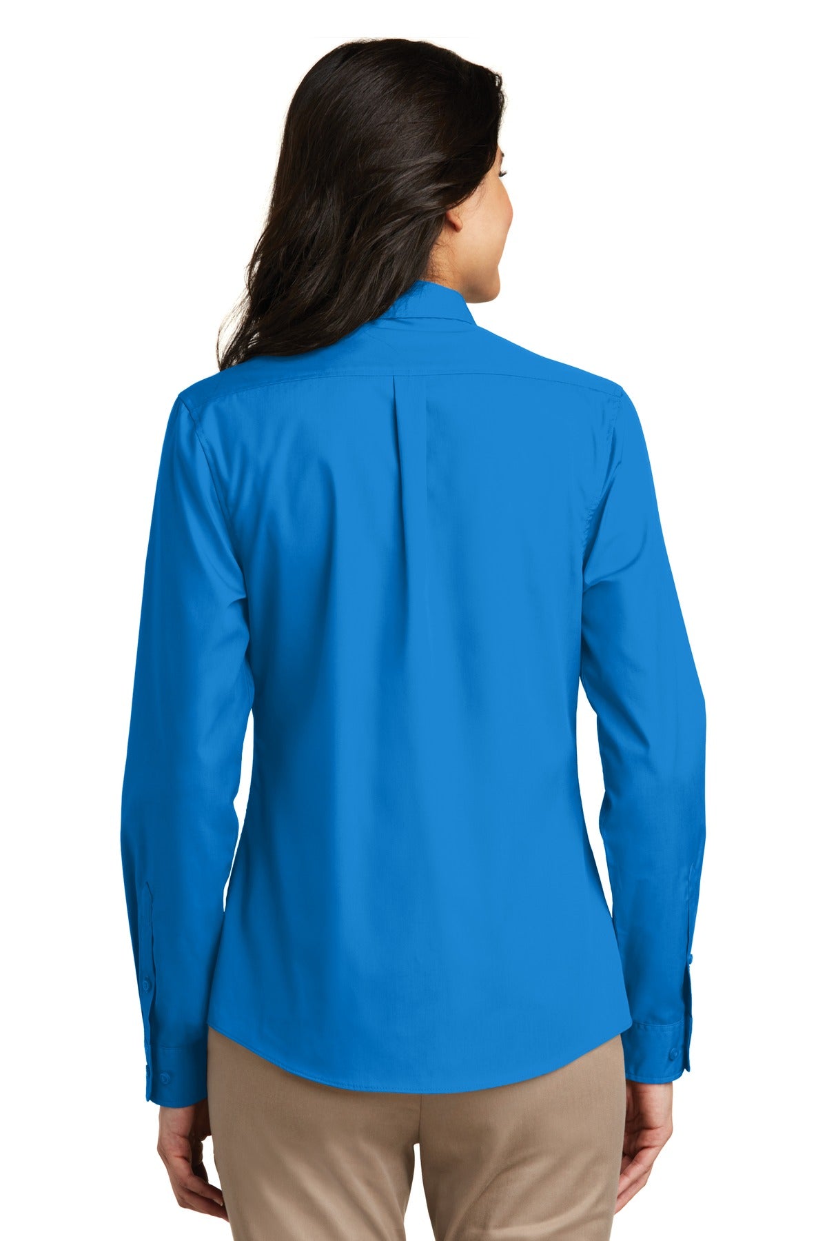 Women's Long Sleeve Carefree Poplin Shirt - Coastal Blue