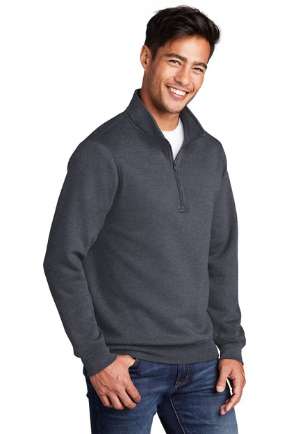 Unisex Core Fleece 1/4-Zip Pullover Sweatshirt - Heather Navy