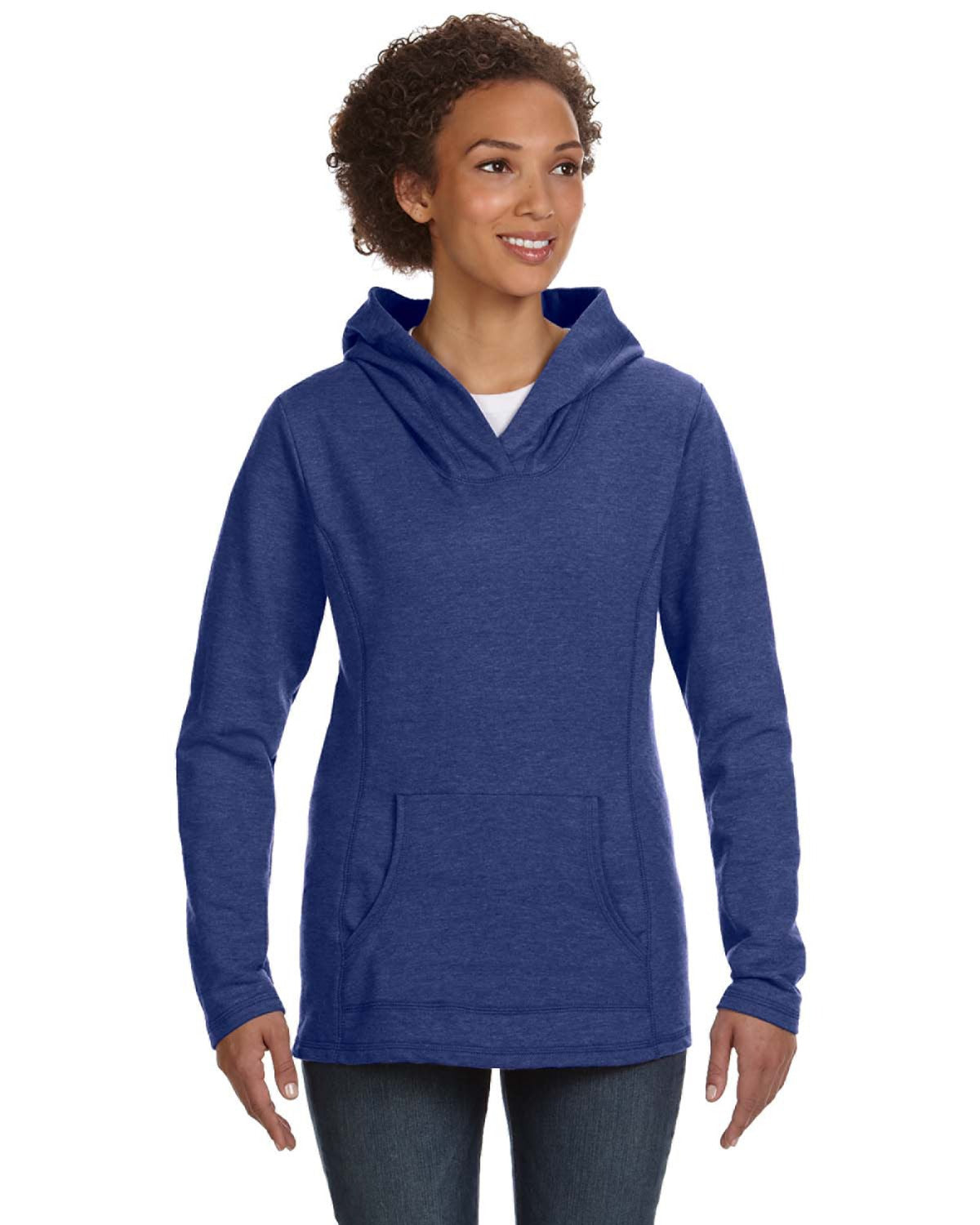 Women's Hooded French Terry - Heather Blue