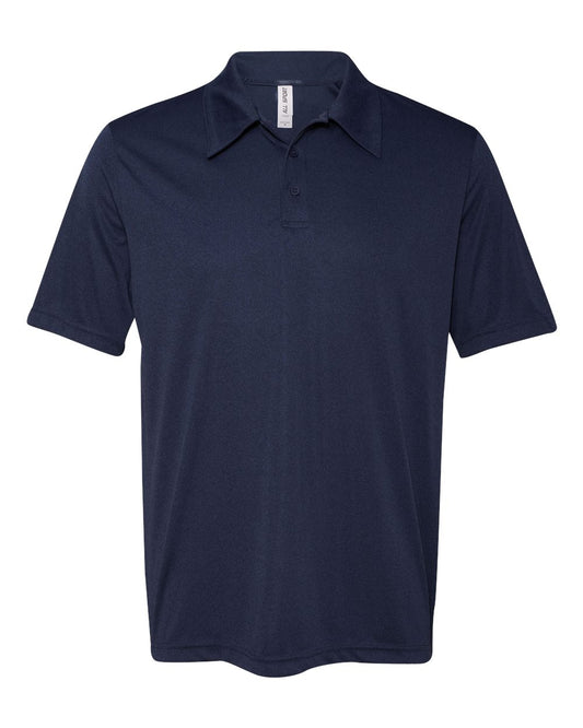 Unisex Performance Three-Button Mesh Polo - Sport Navy