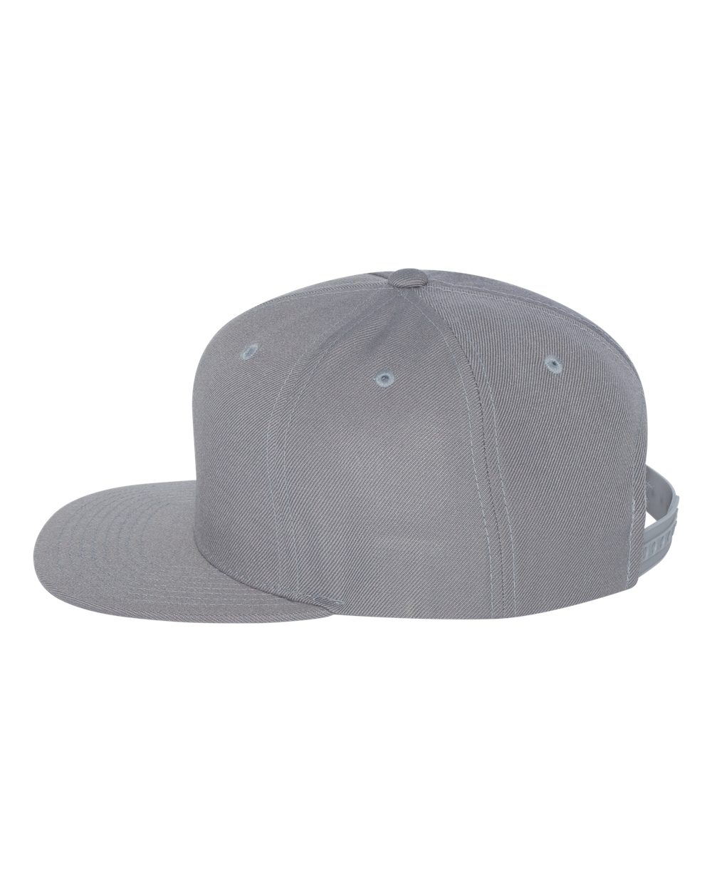 Unisex 6-Panel Structured Flat Visor Classic Snapback - Silver