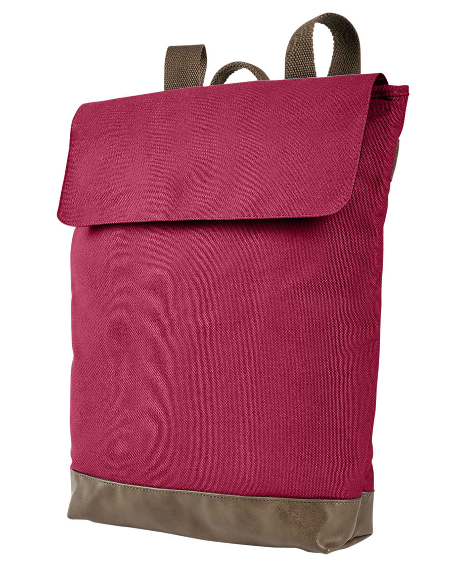 Canvas Rucksack Backpack - Chili / Brown