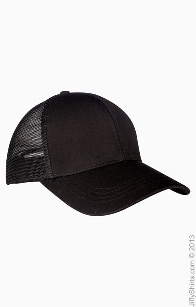 Eco Trucker Organic/Recycled Hat - Black / Black